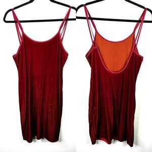Womens red crushed‎ velvet chisme size medium